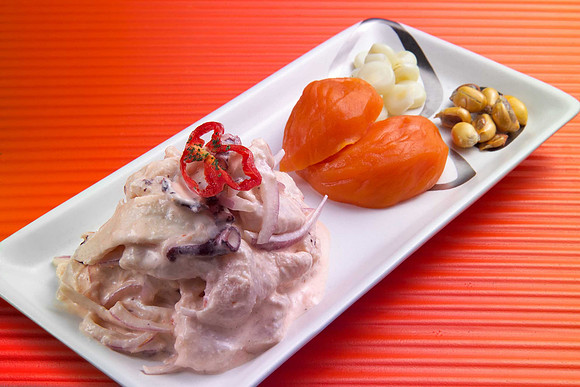 ceviche en crema de rocoto